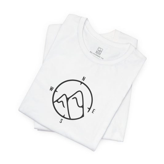 Mountain Compass Tee – Minimalist Nature Navigation