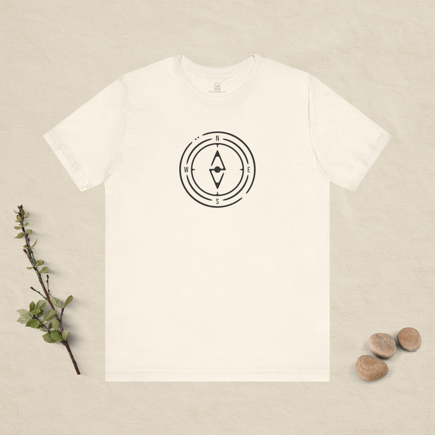The Compass Tee – Minimalist Direction Line Art
