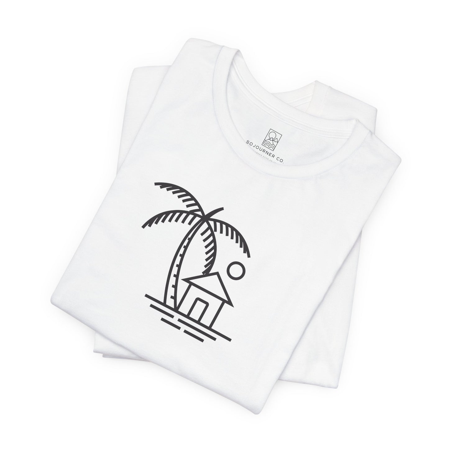 Palm & Hut Line Art T-Shirt
