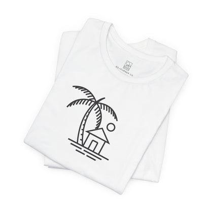 Palm & Hut Line Art T-Shirt