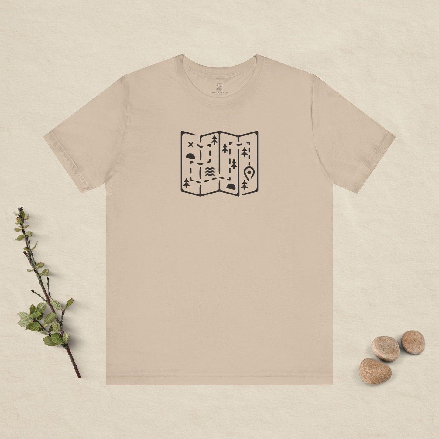 Adventure Map Tee – Minimalist Line Art for Explorers