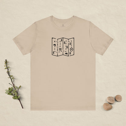 Adventure Map Tee – Minimalist Line Art for Explorers