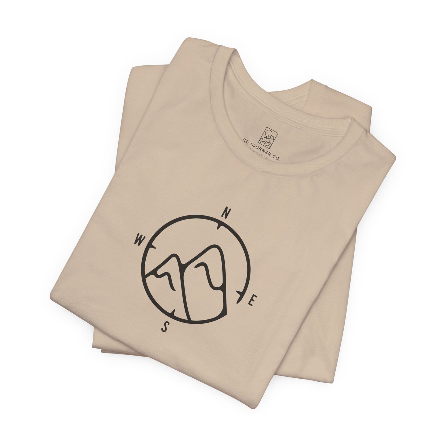 Mountain Compass Tee – Minimalist Nature Navigation