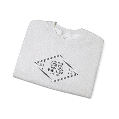 Drive Slow, Stay Long – Minimal Camper Sweatshirt