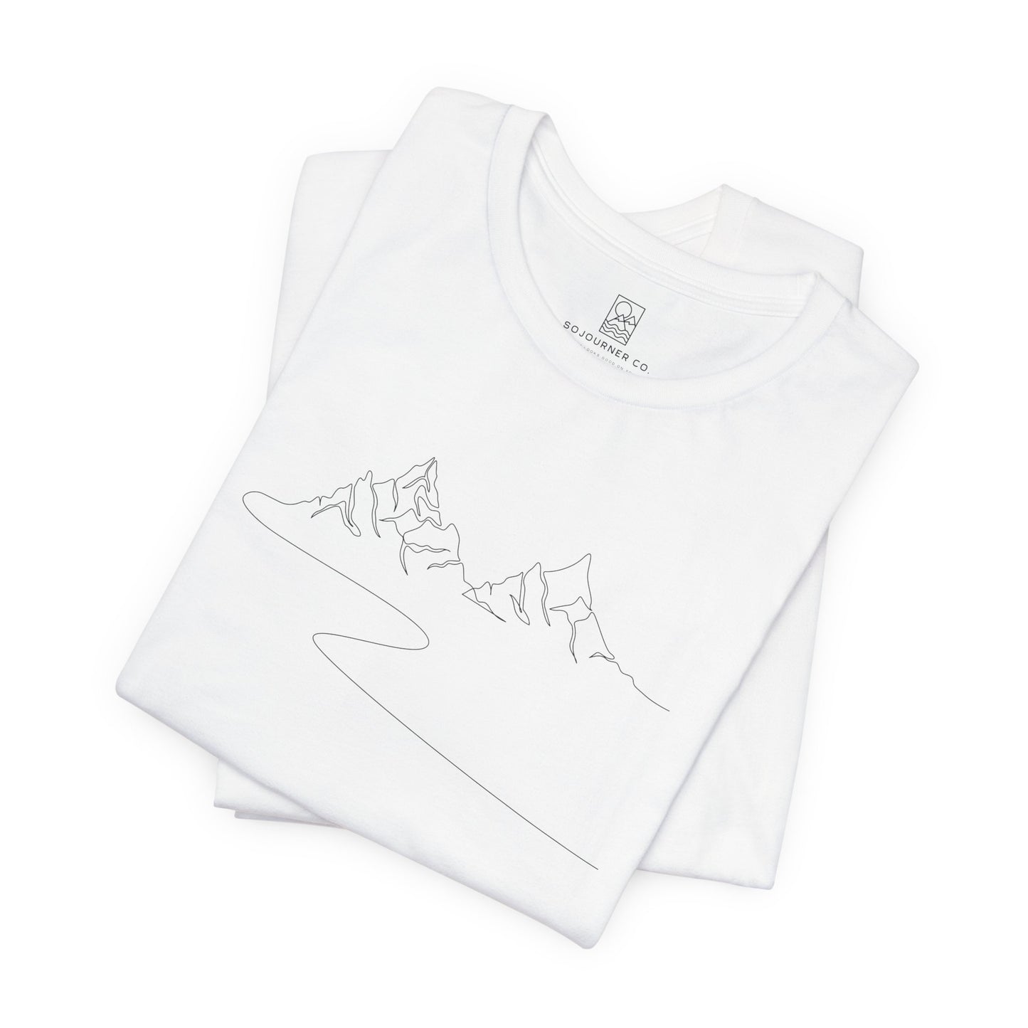 Single Line Mountain Tee – Unisex Minimalist Nature Shirt