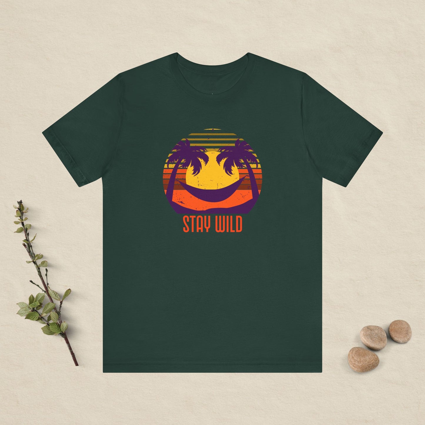 Stay Wild – Retro Sunset Hammock Tee