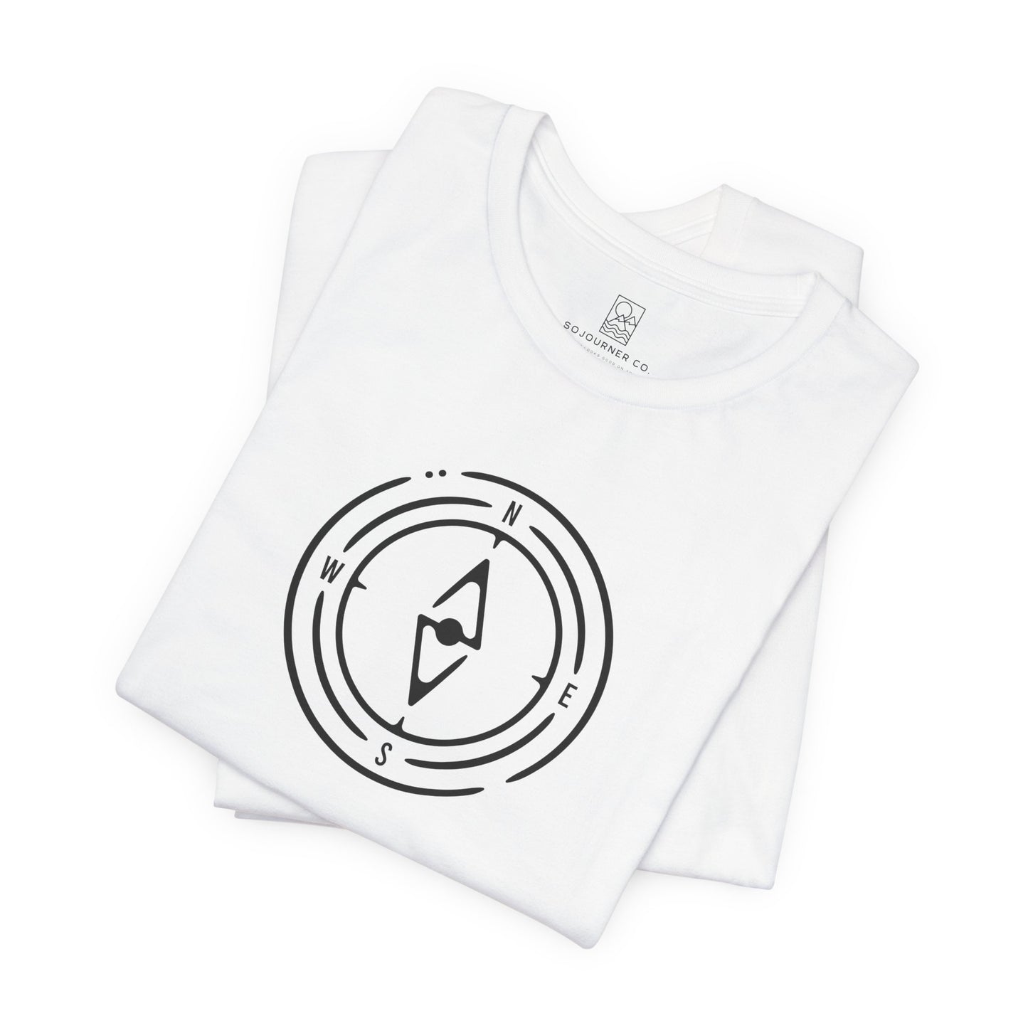 The Compass Tee – Minimalist Direction Line Art
