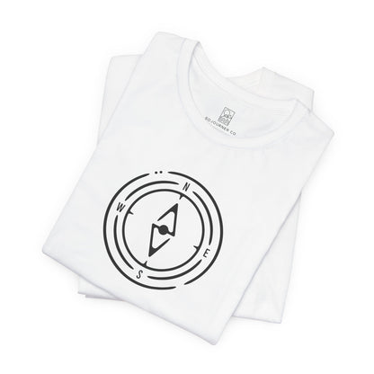 The Compass Tee – Minimalist Direction Line Art
