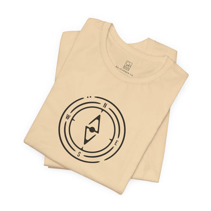 The Compass Tee – Minimalist Direction Line Art