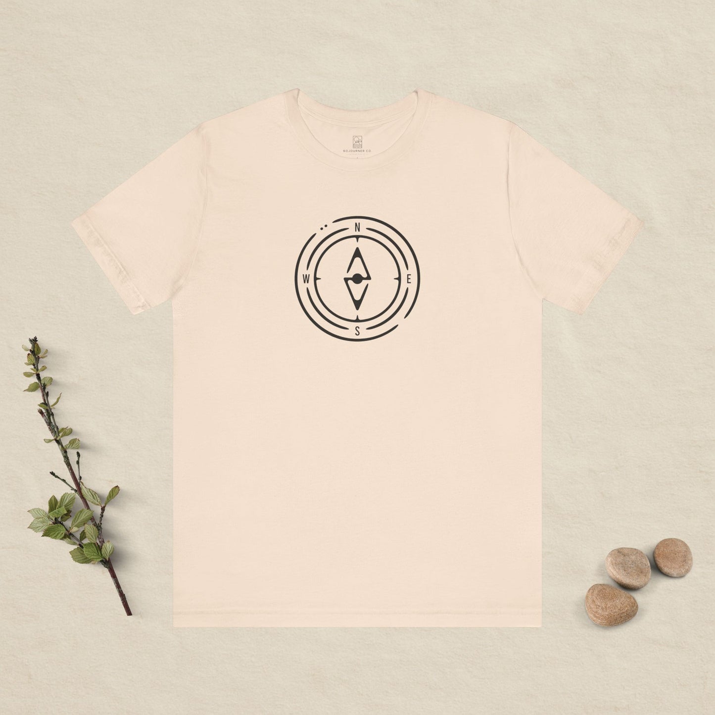 The Compass Tee – Minimalist Direction Line Art
