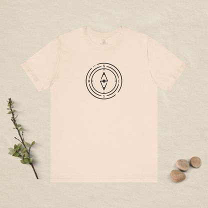 The Compass Tee – Minimalist Direction Line Art