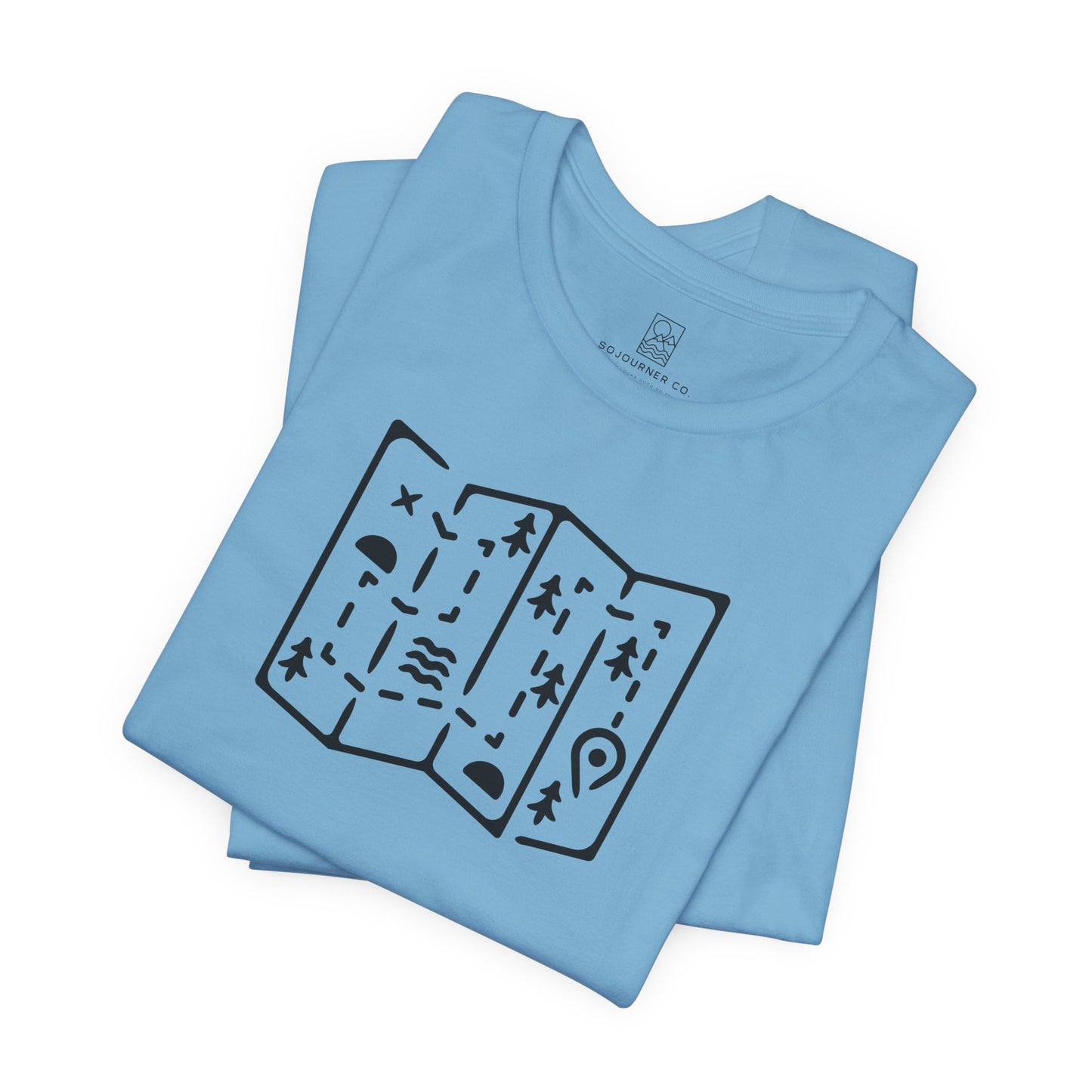 Adventure Map Tee – Minimalist Line Art for Explorers