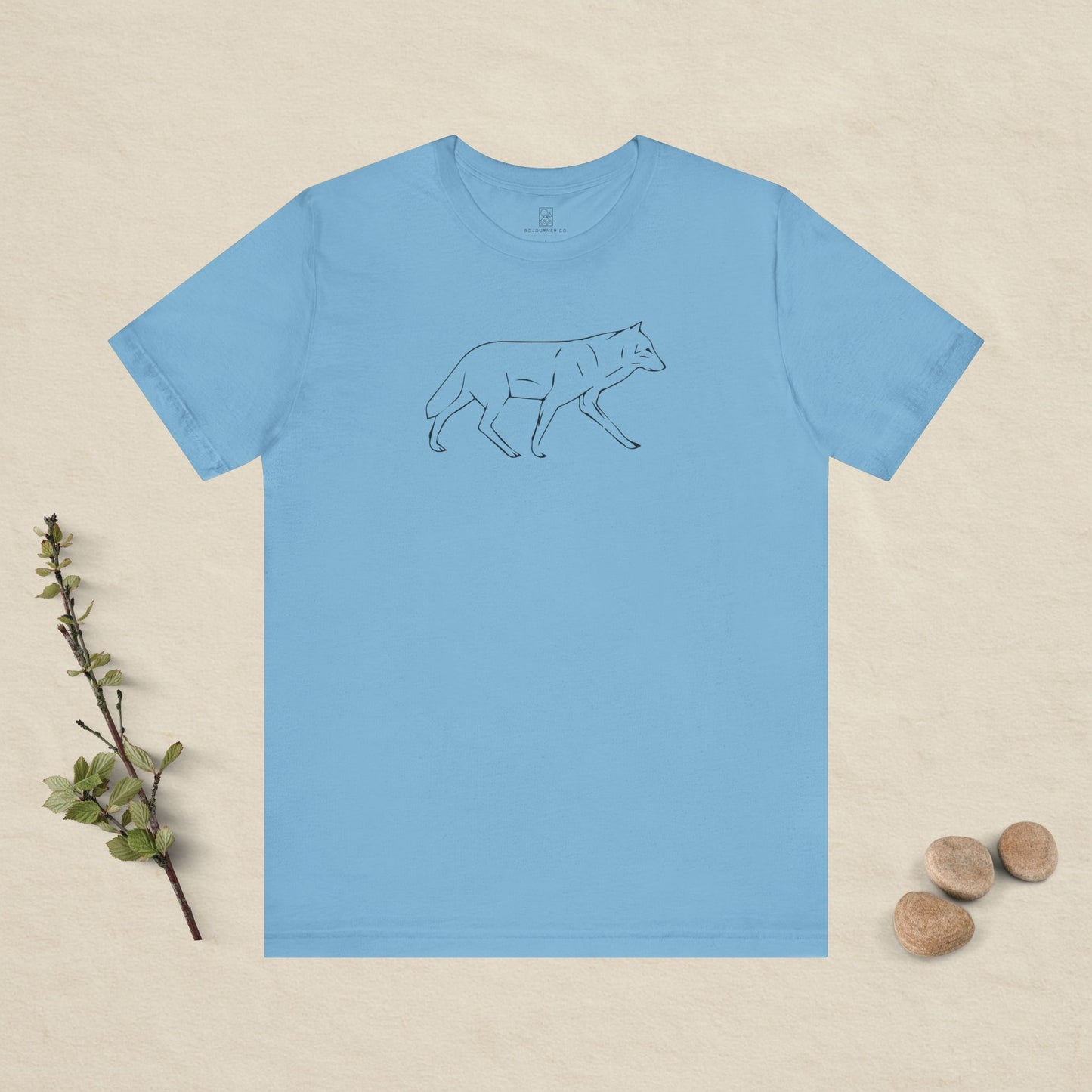 The Quiet Path – Minimalist Wolf Line Art Tee