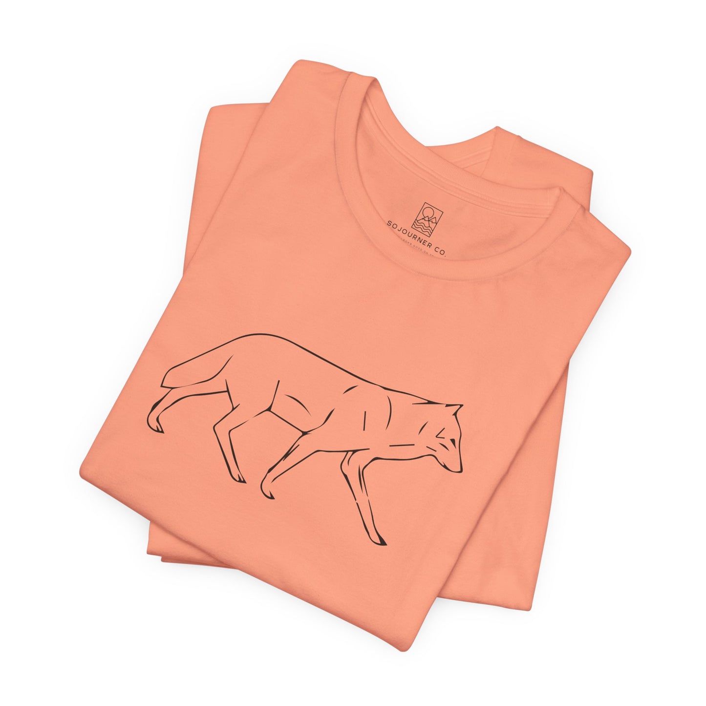 The Quiet Path – Minimalist Wolf Line Art Tee