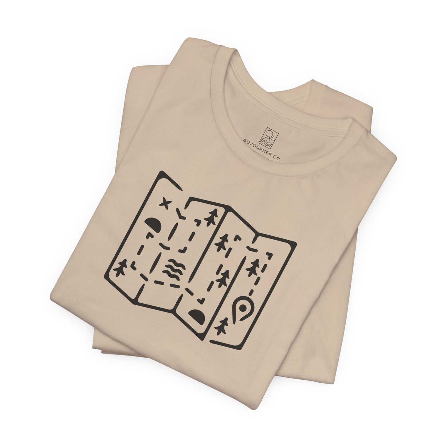 Adventure Map Tee – Minimalist Line Art for Explorers
