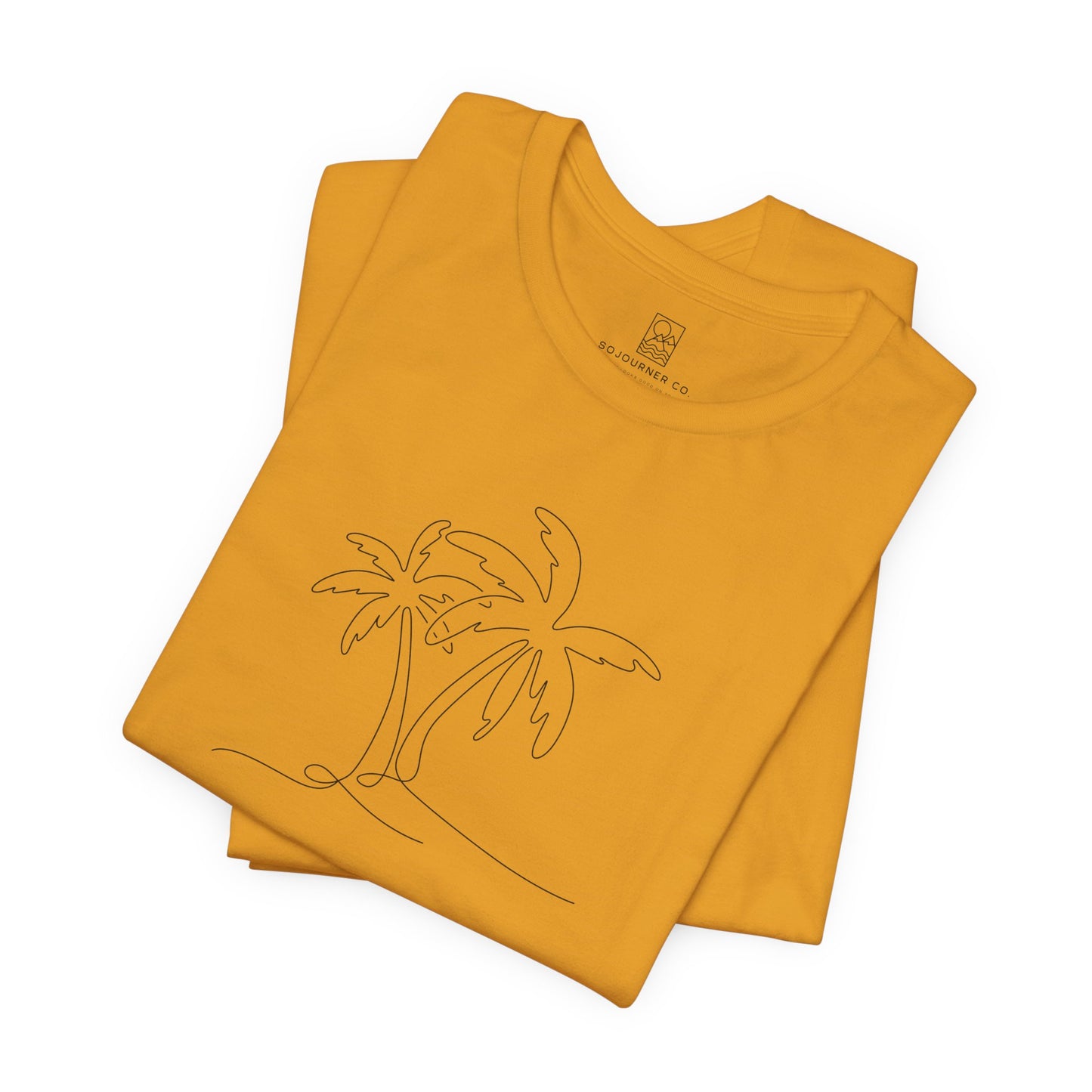 Minimalist Palm Tee – Coastal Calm Line Art