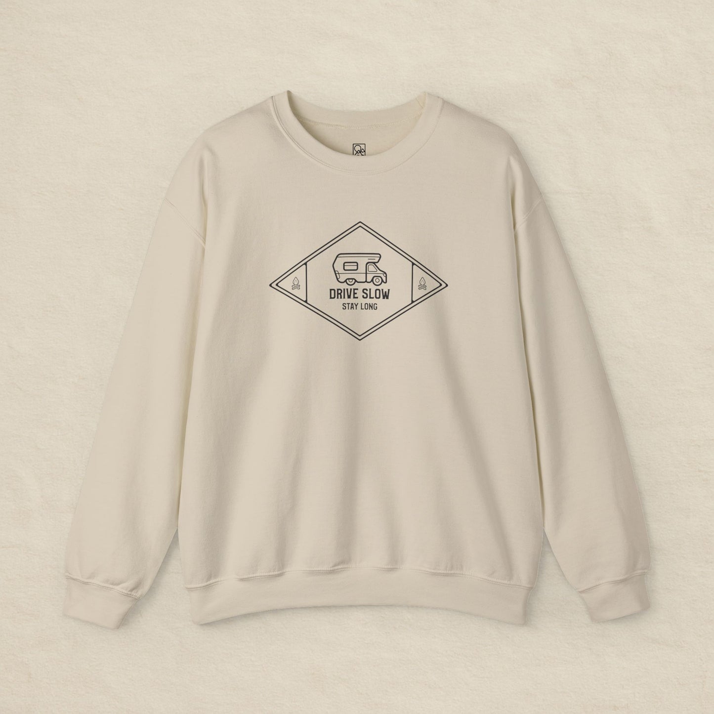 Drive Slow, Stay Long – Minimal Camper Sweatshirt