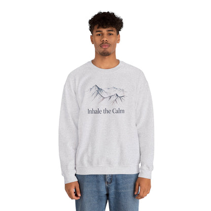Inhale the Calm – Mountain Sketch Comfort Sweatshirt