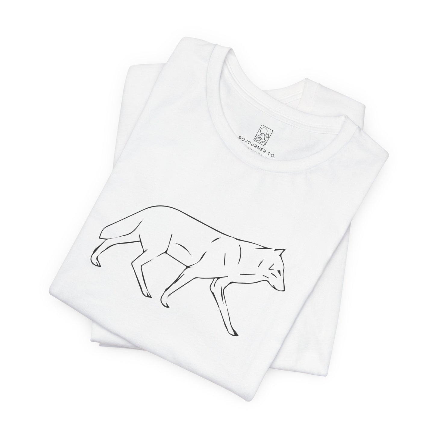 The Quiet Path – Minimalist Wolf Line Art Tee