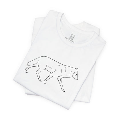 The Quiet Path – Minimalist Wolf Line Art Tee