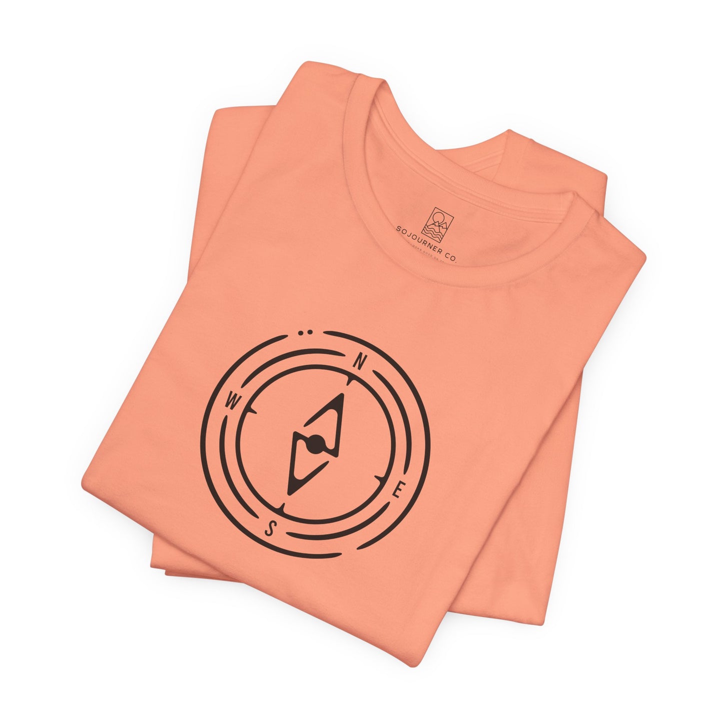 The Compass Tee – Minimalist Direction Line Art