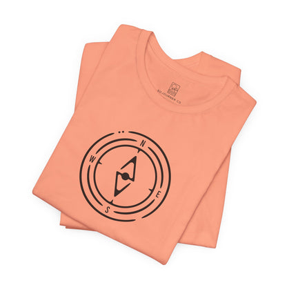 The Compass Tee – Minimalist Direction Line Art