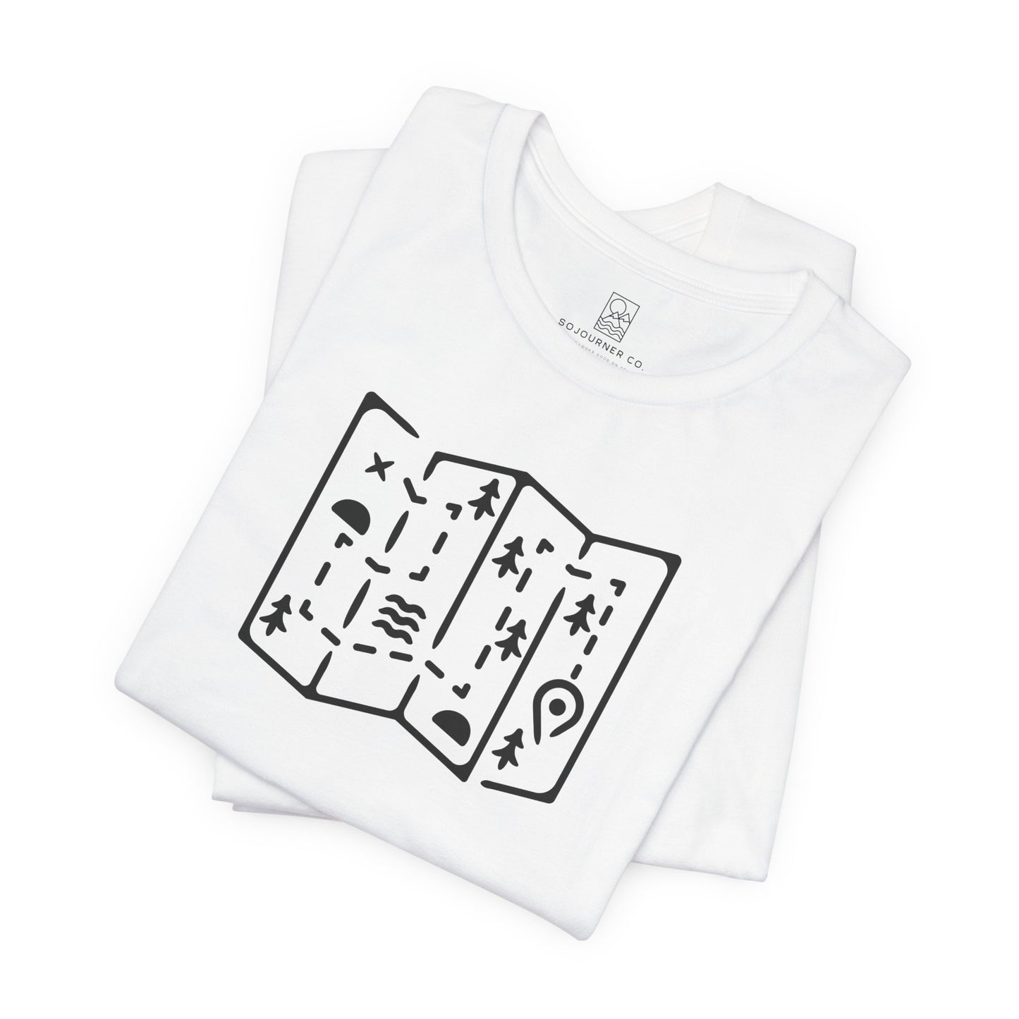 Adventure Map Tee – Minimalist Line Art for Explorers