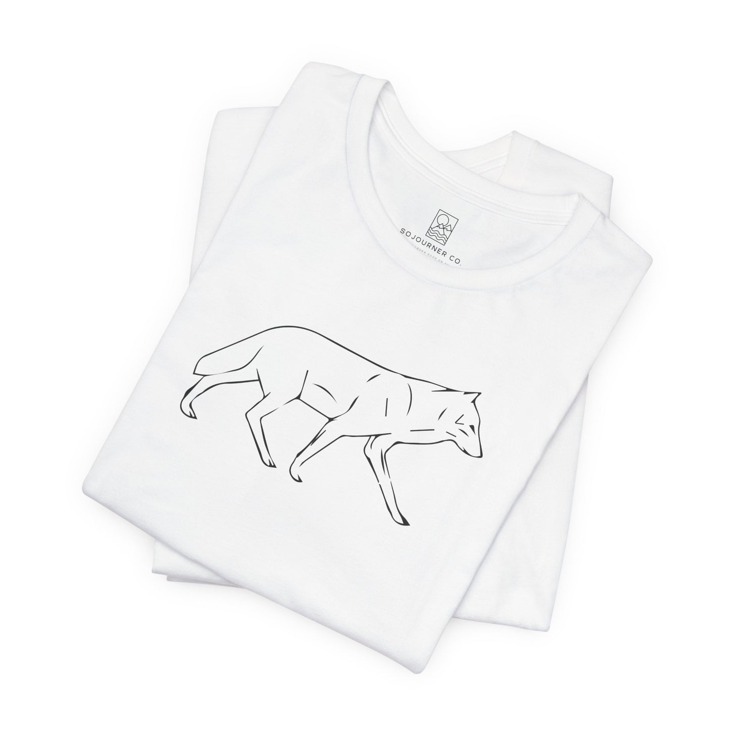The Quiet Path – Minimalist Wolf Line Art Tee