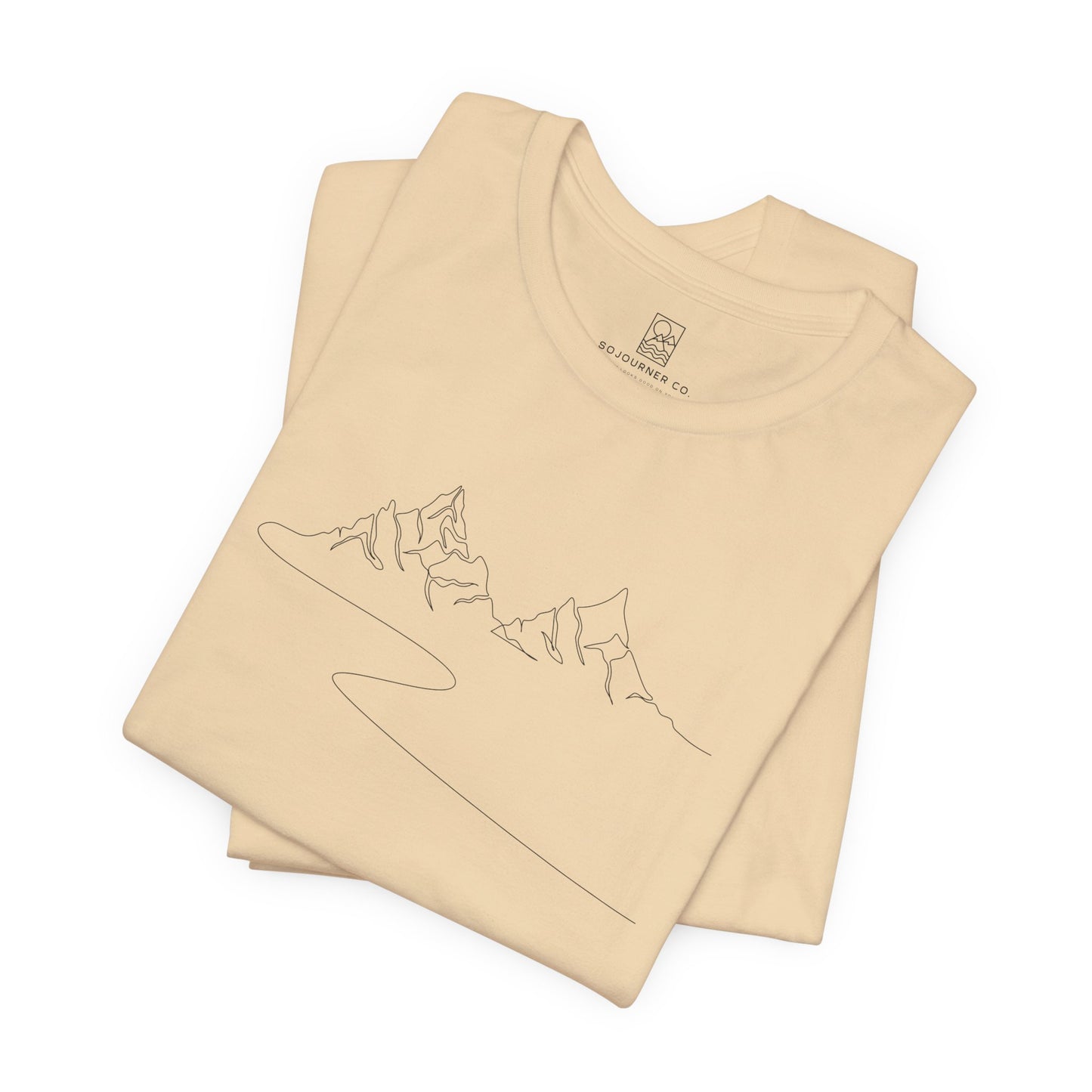 Single Line Mountain Tee – Unisex Minimalist Nature Shirt