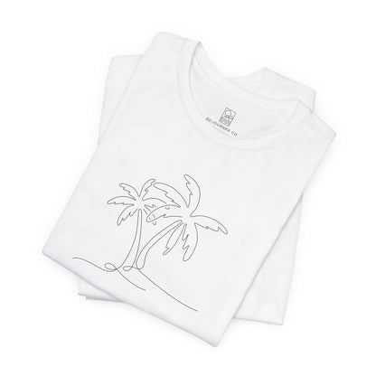 Minimalist Palm Tee – Coastal Calm Line Art