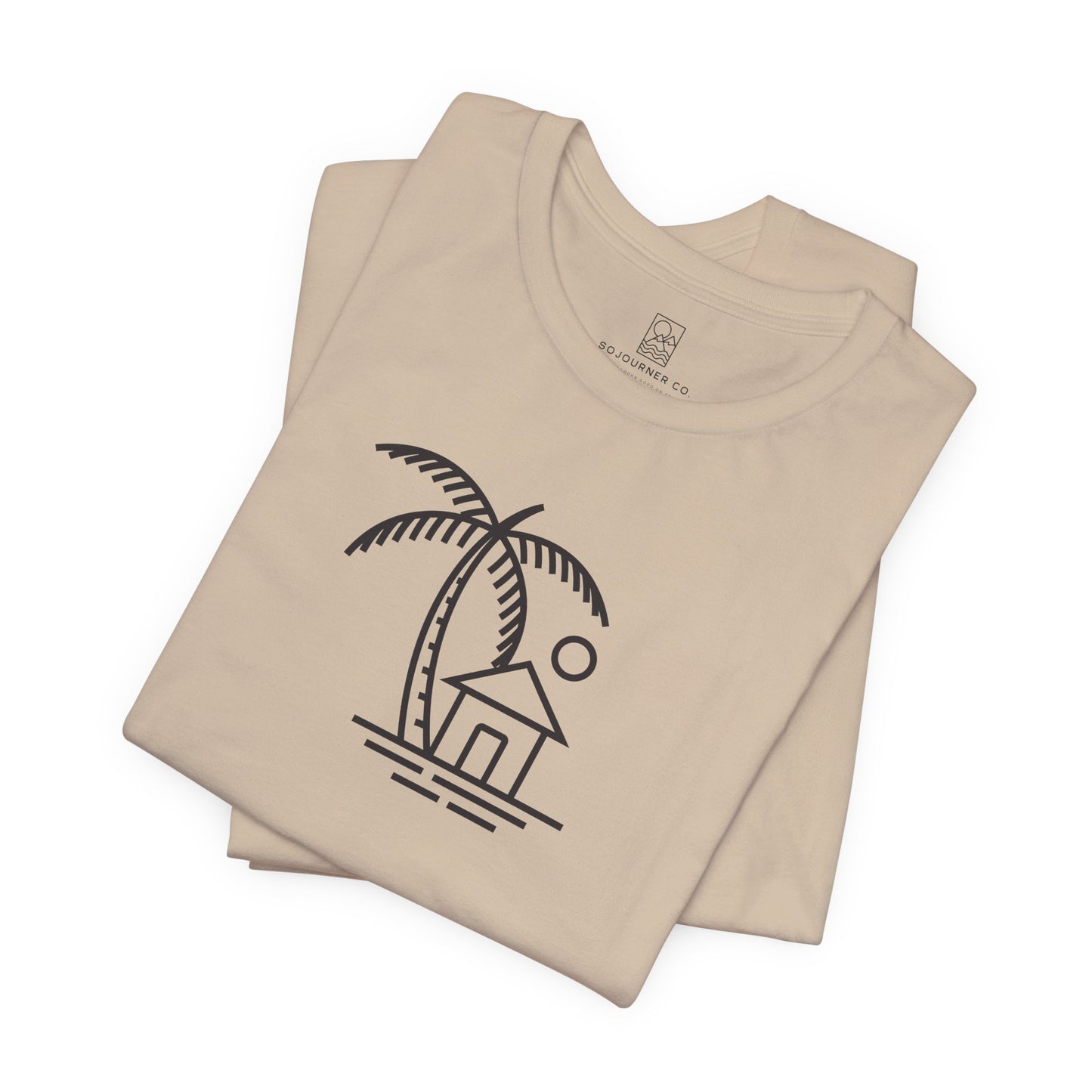 Palm & Hut Line Art T-Shirt