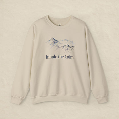 Inhale the Calm – Mountain Sketch Comfort Sweatshirt
