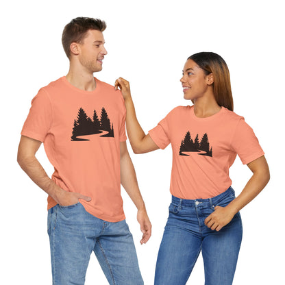 Winding Pines Tee – Bold Minimalist Forest Design