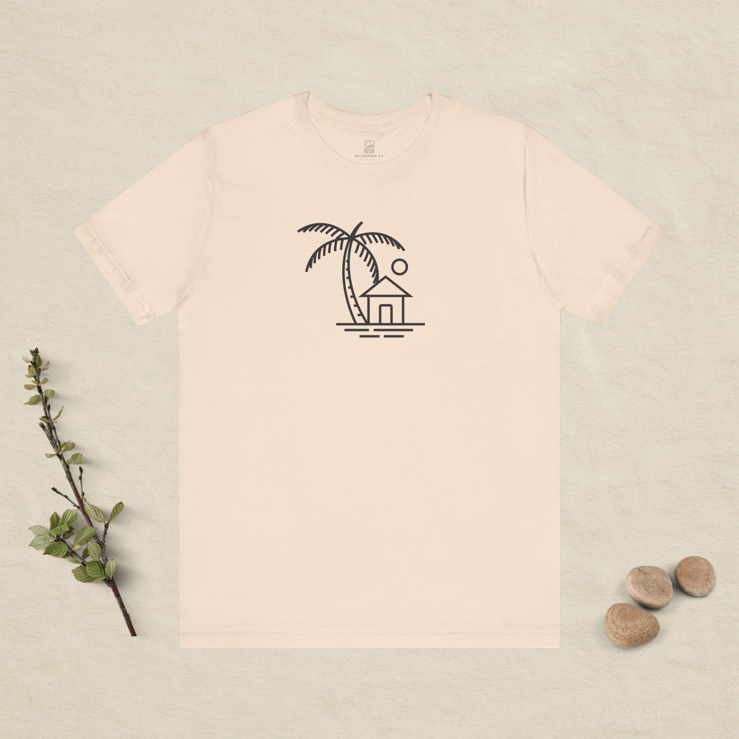 Palm & Hut Line Art T-Shirt