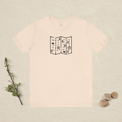 Adventure Map Tee – Minimalist Line Art for Explorers