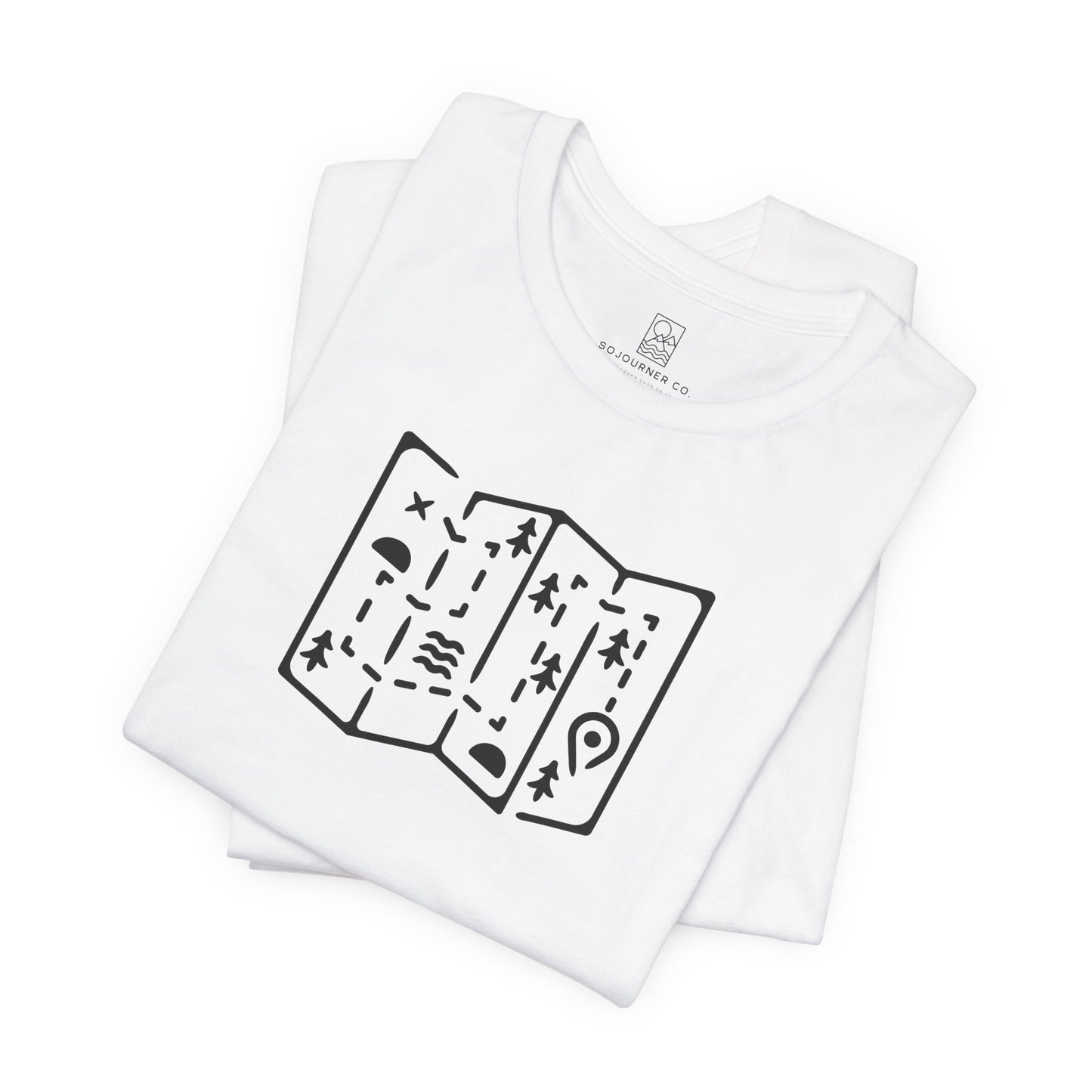 Adventure Map Tee – Minimalist Line Art for Explorers