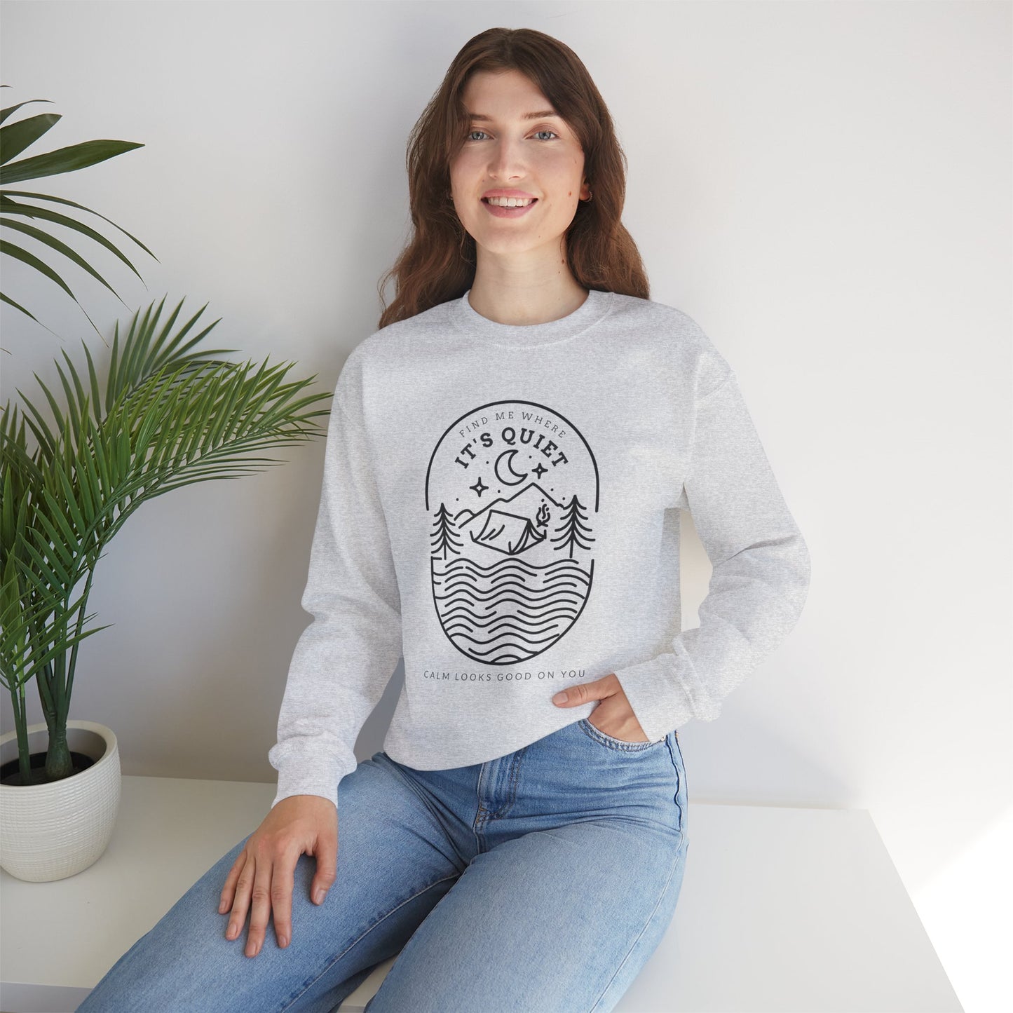 Find Me Where It’s Quiet – Minimal Outdoor Sweatshirt