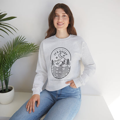 Find Me Where It’s Quiet – Minimal Outdoor Sweatshirt