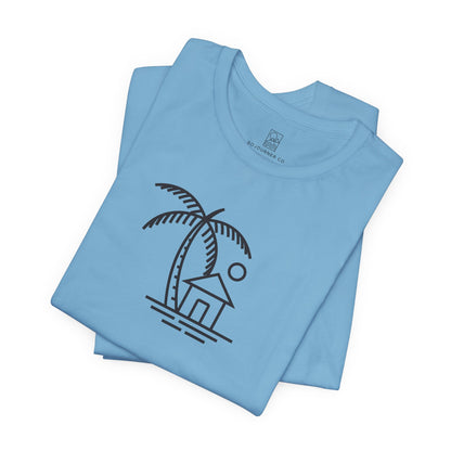 Palm & Hut Line Art T-Shirt