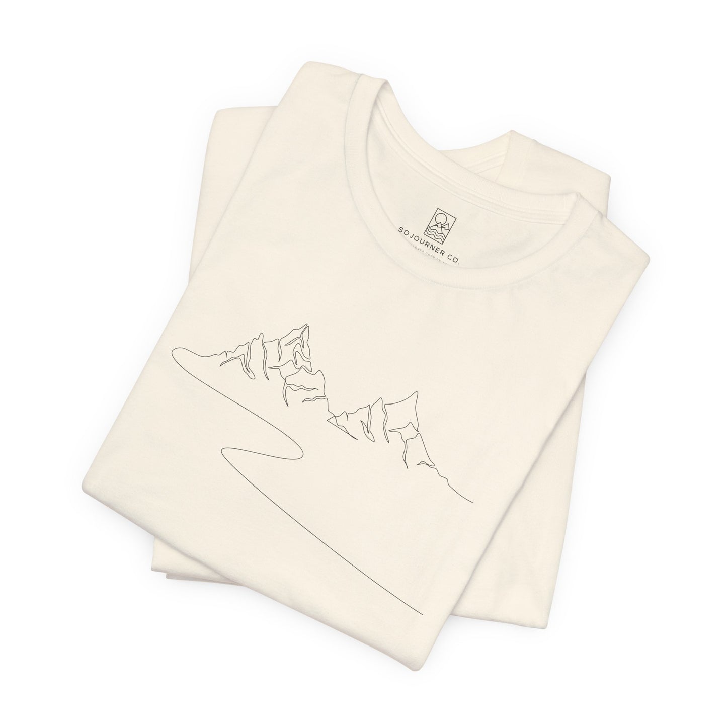 Single Line Mountain Tee – Unisex Minimalist Nature Shirt