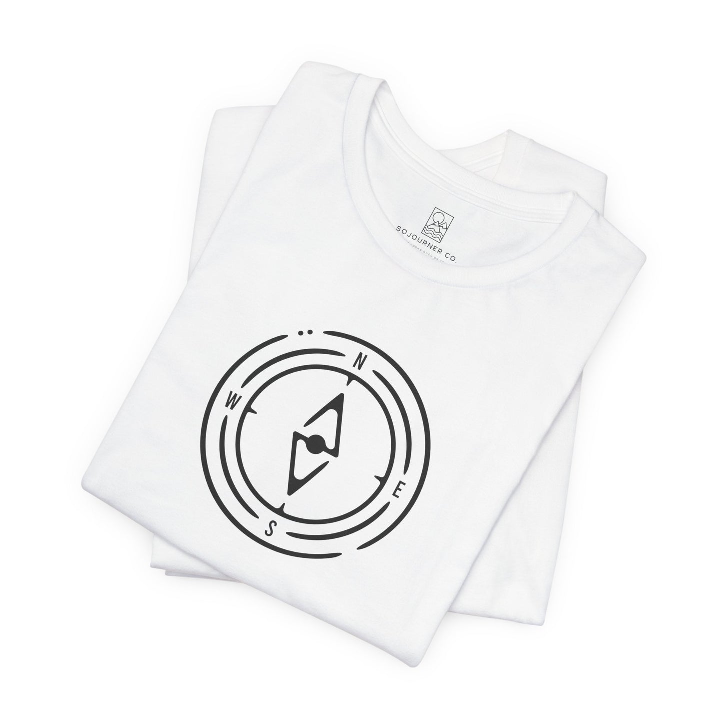 The Compass Tee – Minimalist Direction Line Art