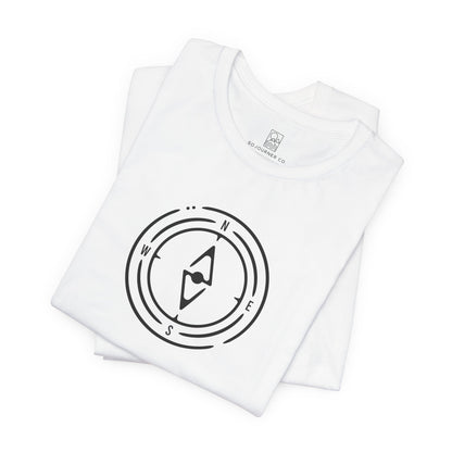 The Compass Tee – Minimalist Direction Line Art