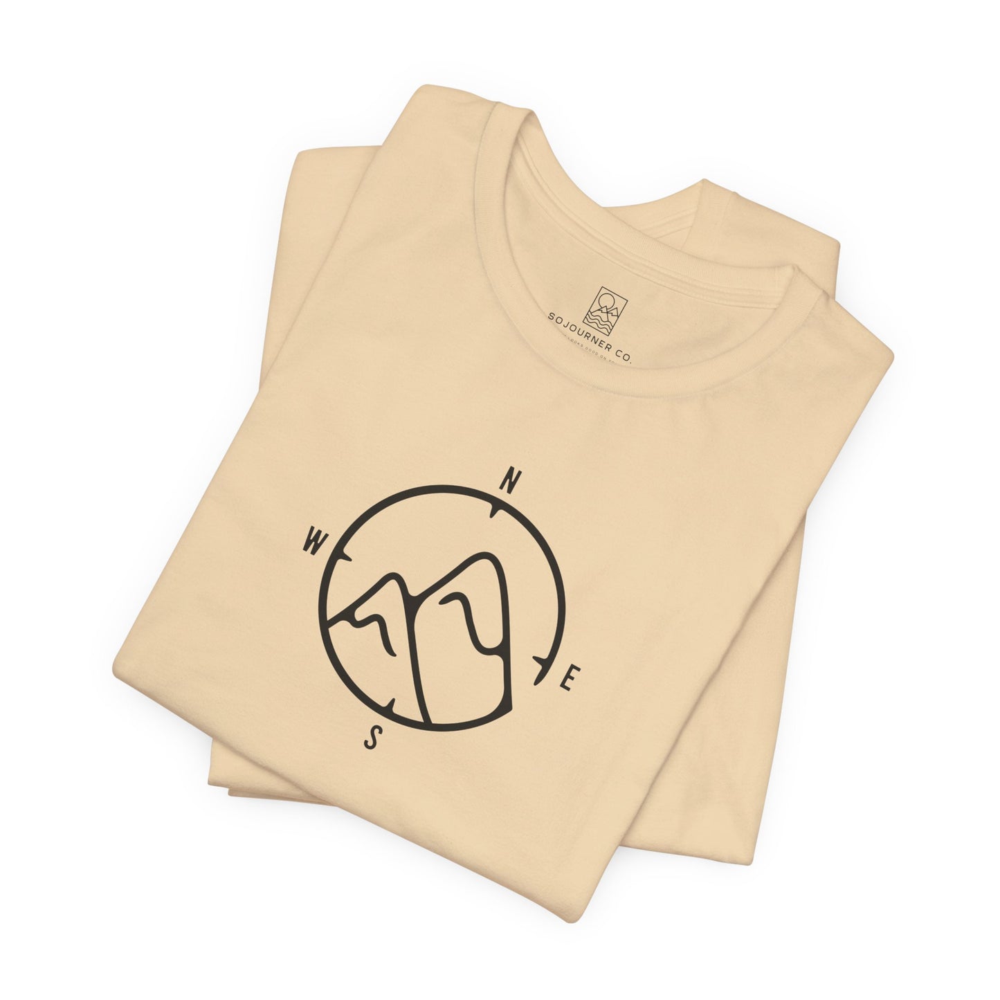 Mountain Compass Tee – Minimalist Nature Navigation