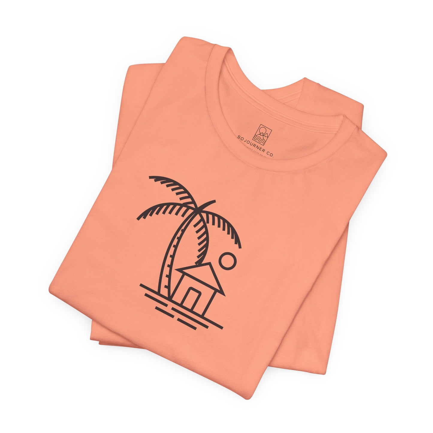 Palm & Hut Line Art T-Shirt