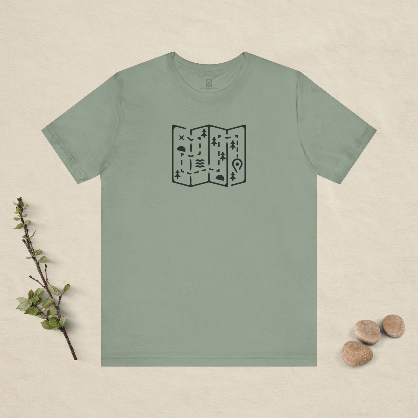 Adventure Map Tee – Minimalist Line Art for Explorers