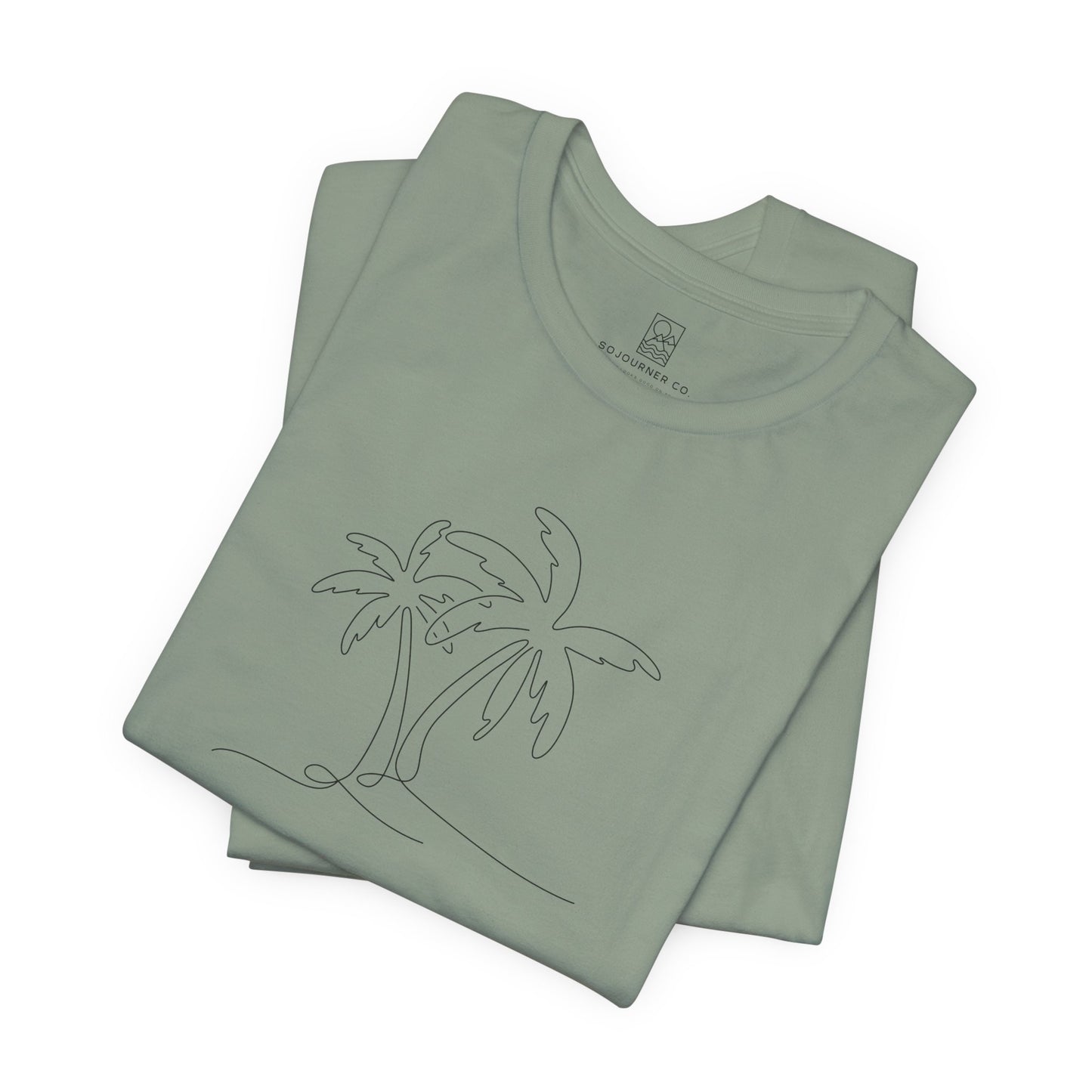 Minimalist Palm Tee – Coastal Calm Line Art