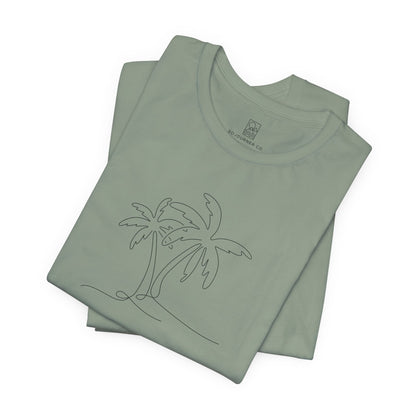 Minimalist Palm Tee – Coastal Calm Line Art