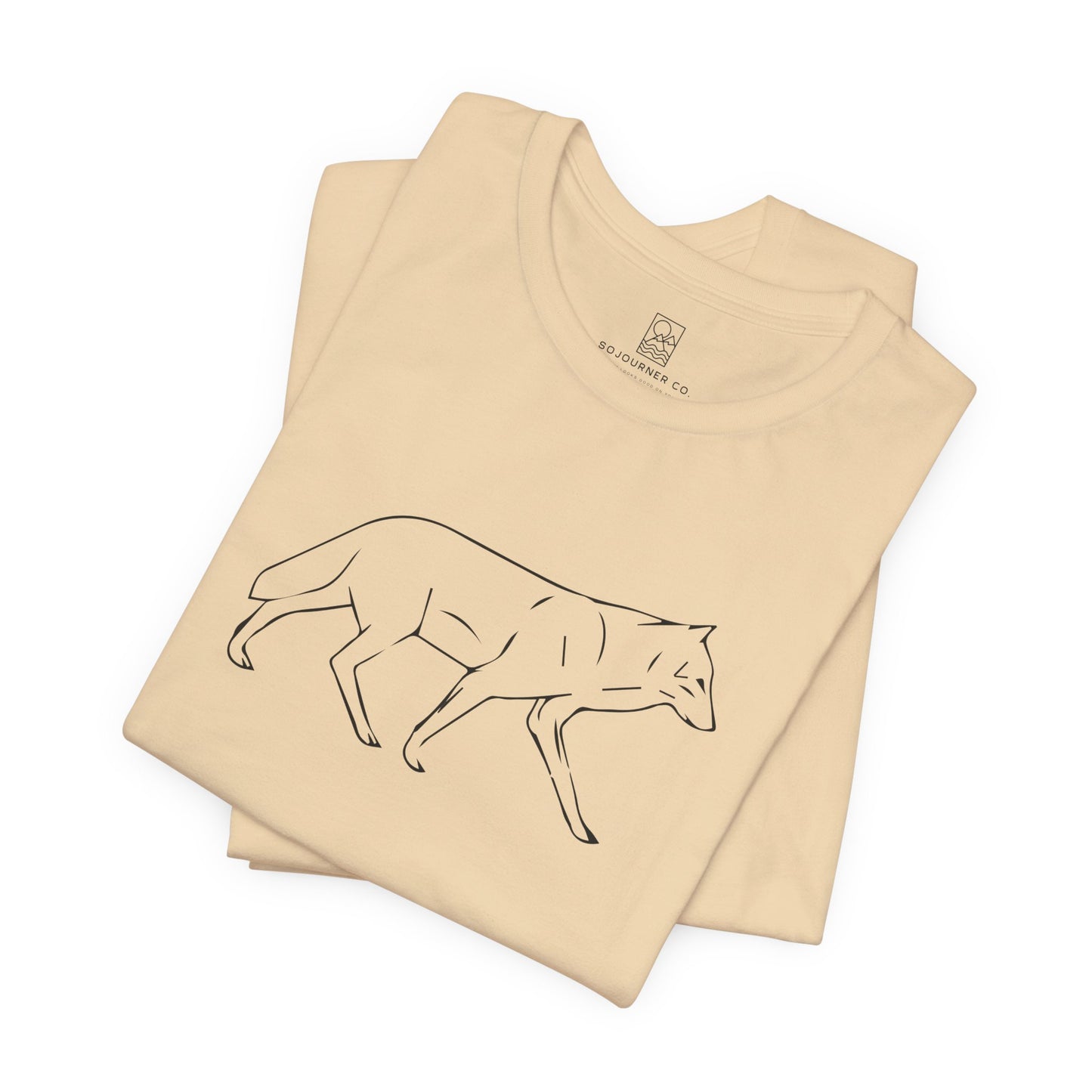 The Quiet Path – Minimalist Wolf Line Art Tee