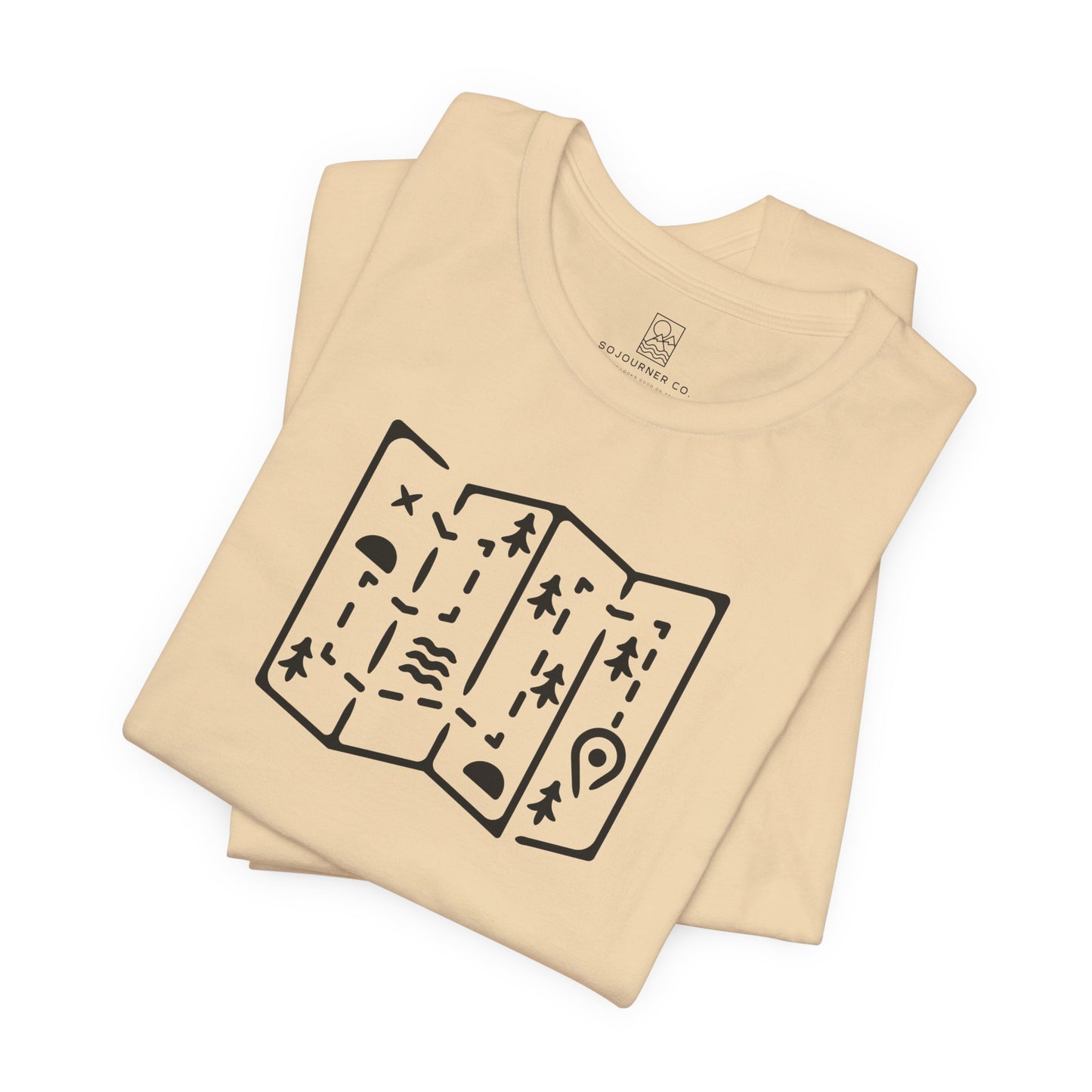 Adventure Map Tee – Minimalist Line Art for Explorers