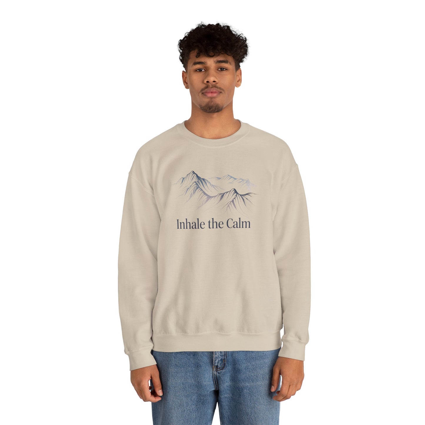 Inhale the Calm – Mountain Sketch Comfort Sweatshirt